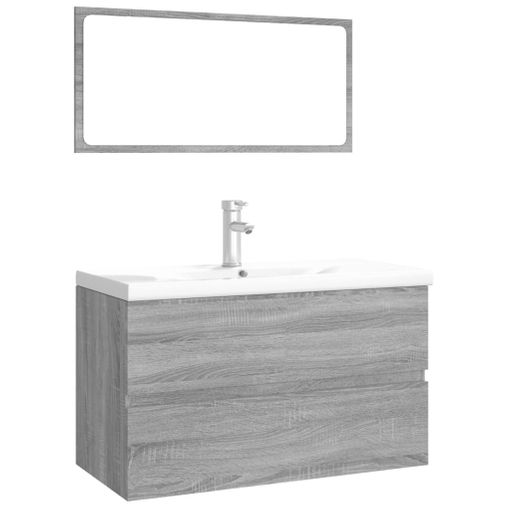 Mueble de Baño con Espejo y Luz LED Armario Auxiliar de Almacenaje vidaXL