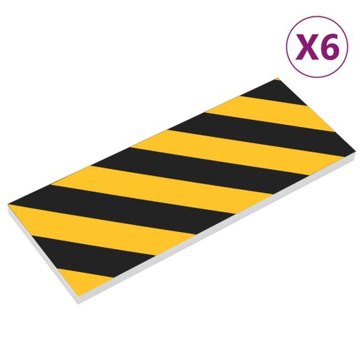 Protectores Pared 6 Uds Espuma Eva Amarillo Y Negro 50x10x2 Cm