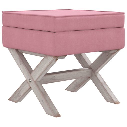 Taburete Con Almacenaje Terciopelo Rosa 45x45x49 Cm Vidaxl con