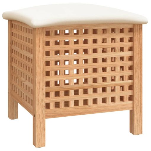 Taburete De Baño Madera Maciza Nogal 48x47,5x52 Cm Vidaxl