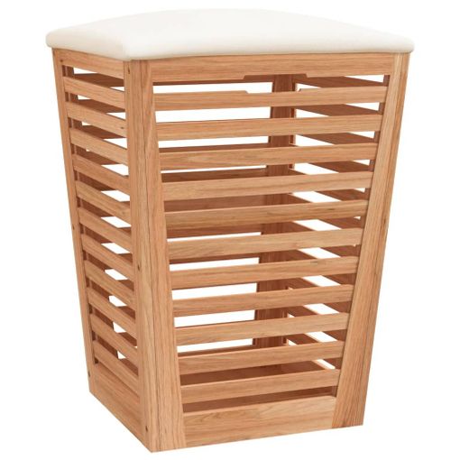 Cesto Para Ropa Sucia Madera Maciza De Nogal 39x39x65 Cm Vidaxl con Ofertas  en Carrefour