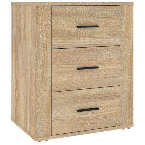 Mesita De Noche Madera Contrachapada Roble Sonoma 50x36x60 Cm Vidaxl