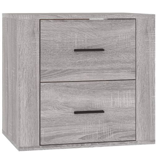 Mesita de noche flotante 2 uds vidaXL madera gris Sonoma