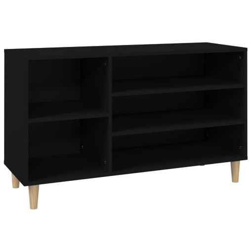 vidaXL Mueble zapatero madera contrachapada negro 102x36x60 cm