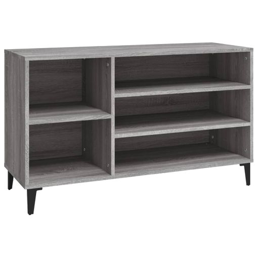 Mueble zapatero madera contrachapada gris sonoma 80x39x178 cm