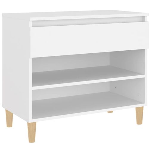 Mueble zapatero madera contrachapada blanco 70x36x60 cm