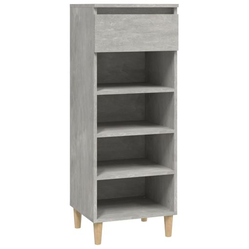 Mueble zapatero madera contrachapada gris hormigón 102x36x60 cm