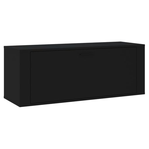 Mueble zapatero pared madera contrachapada negro 70x35x38 cm