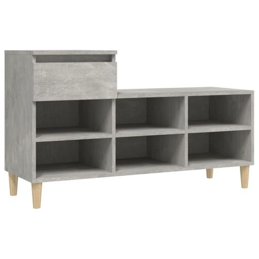 Mueble Zapatero Madera Contrachapada Gris Hormigón 102x36x60 Cm Vidaxl