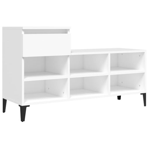 Mueble Zapatero Madera Contrachapada Blanco 27,5x27x102 Cm Vidaxl