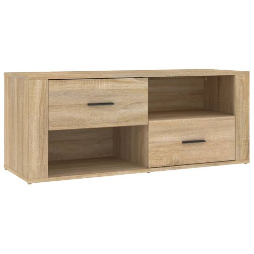 Mueble Para Tv Madera Contrachapada Color Roble 100x35x40 Cm Vidaxl