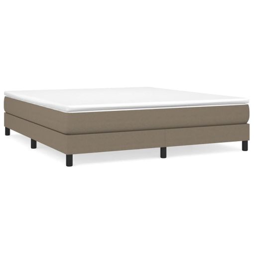 Estructura de cama con cabecero de tela gris taupe 180x200 cm