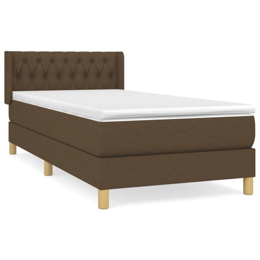 Cama Box Spring Con Colchón Tela Marrón Oscuro 90x190 Cm Vidaxl con Ofertas  en Carrefour