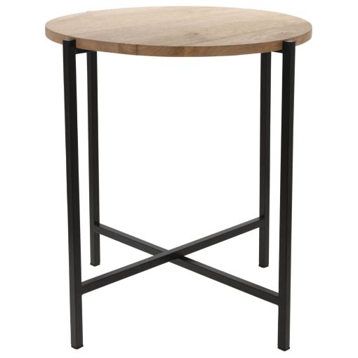 Mesa Auxiliar De Madera Y Metal Redonda Oslo Pärumm Negra Ø45x45 Cm con  Ofertas en Carrefour