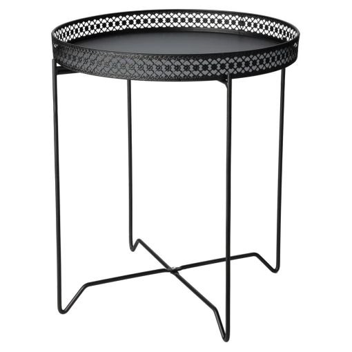 Mesa Redonda Plegable De Madera - Negro con Ofertas en Carrefour