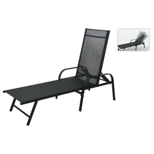 Tumbona Plegable Jardín De Metal Texteline 170x62x68cm-outsunny.negro con  Ofertas en Carrefour