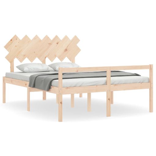 Estructura De Cama De Matrimonio Madera Maciza 135x190 Cm Vidaxl con  Ofertas en Carrefour