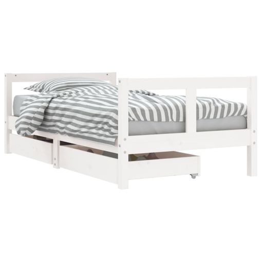 Estructura Cama Infantil Y Cajones Madera Pino Blanco 90x190 Cm Vidaxl con  Ofertas en Carrefour