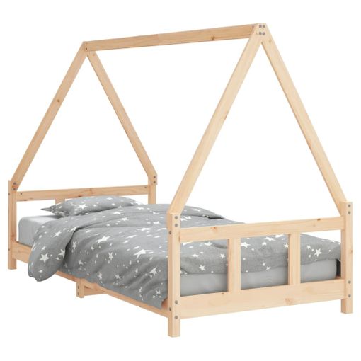 Estructura Cama Individual Pequeña Madera Maciza Gris 90x190 Cm Vidaxl con  Ofertas en Carrefour