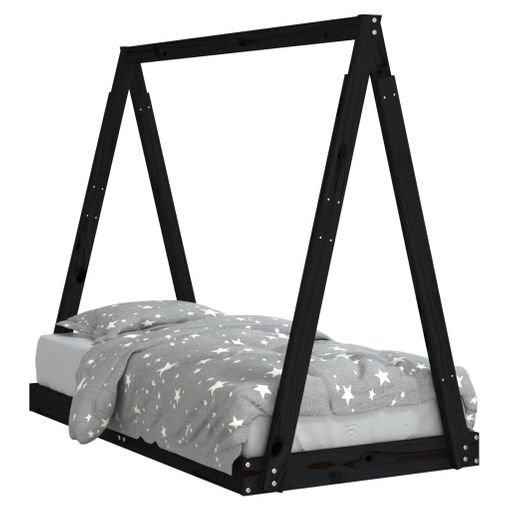 Estructura de cama para niños madera de pino negro 70x140 cm