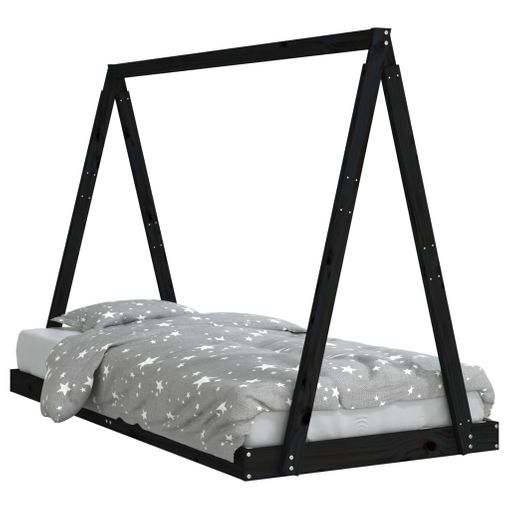 vidaXL Estructura cama infantil y cajones madera pino negro 90x190 cm