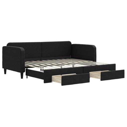 Sofá Cama Nido Con Cajones Tela Negro 90x200 Cm Vidaxl con Ofertas en  Carrefour