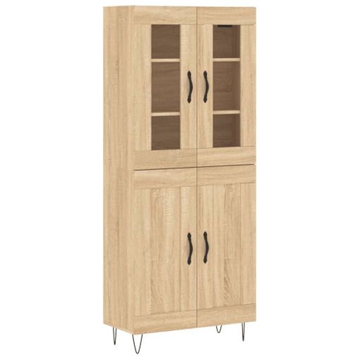 Armario de cocina salón,Aparador Mueble alto madera contrachapada blanco  60x36x110 cm -ME88033
