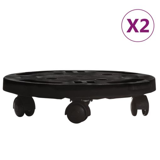 Soporte Con Ruedas Para Plantas Redondo Madera Negro Ø38 Cm Nature con  Ofertas en Carrefour