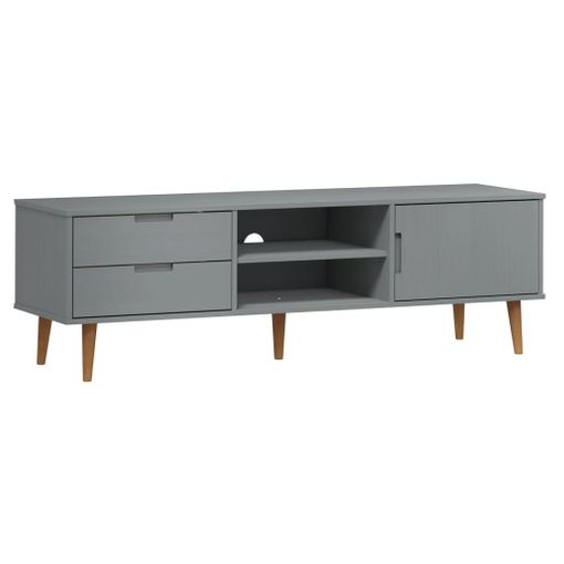 Mueble Salon esquinero TV madera pino estilo Panamá gris 93x49x49 cm vidaXL