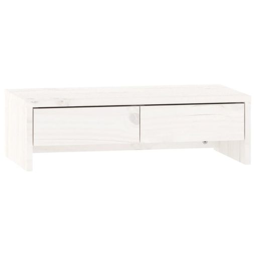 Soporte de monitor madera maciza de pino blanco 50x27x15 cm