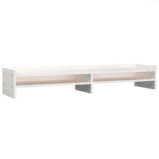 Soporte para monitor Blanco 50x27x15 cm Madera maciza de pino