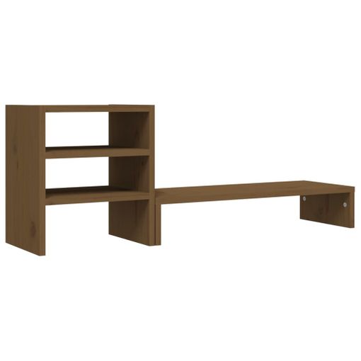 vidaXL Soporte para monitor madera maciza pino marrón miel 81x20x30 cm