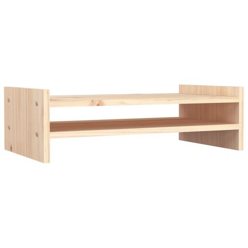 vidaXL Soporte de monitor madera maciza de pino blanco 50x27x15 cm