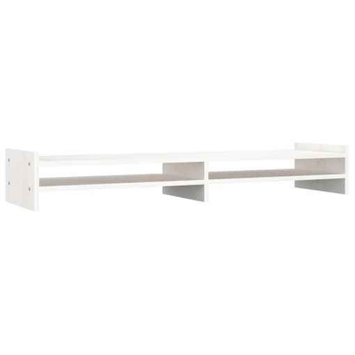 Soporte de monitor madera maciza de pino blanco 50x27x15 cm