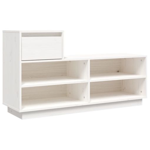 Mueble Zapatero Alta Madera Maciza De Pino 77x35x96 Cm Vidaxl con