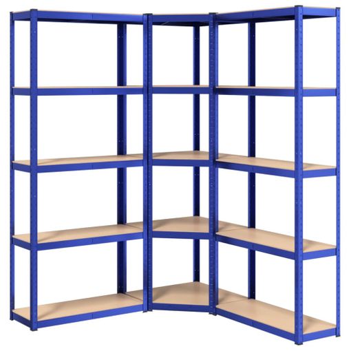 VidaXL Estantería almacenaje 5 niveles azul madera contrachapada
