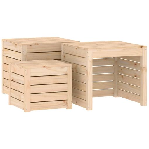 Caja de almacenaje jardín madera de pino gris 121x55x64 cm