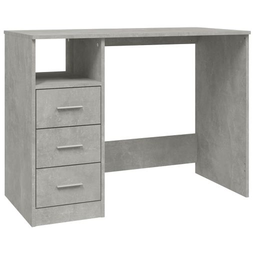 Escritorio Con Cajones Contrachapada Gris Hormigón 102x50x76 Cm Vidaxl con  Ofertas en Carrefour