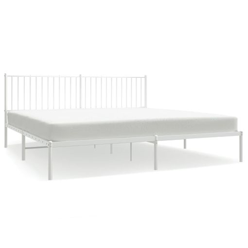 Estructura cama metal con Cabezal de Cama Moderno, Cabecero y pie cama  blanco 193x203 cm