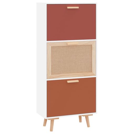 Mueble Zapatero Madera Contrachapada Blanco 52x25x120 Cm Vidaxl