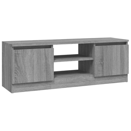 Mueble De Tv Con Puerta Gris Sonoma 102x30x36 Cm Vidaxl