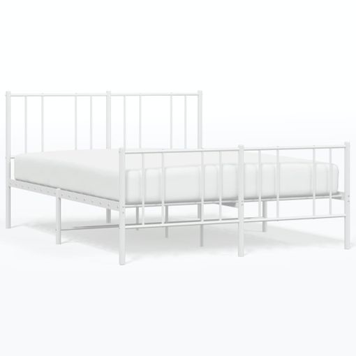 Estructura cama metal con cabecero y estribo blanco 135x190 cm