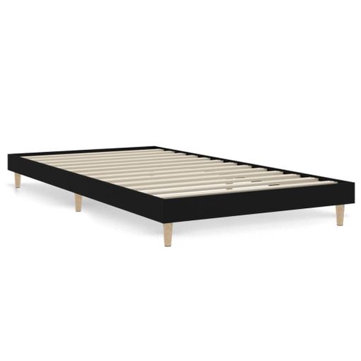 Estructura De Cama Individual Madera Maciza Negra 90x190 Cm Vidaxl con  Ofertas en Carrefour