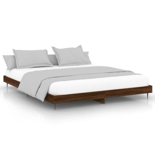 Estructura de cama madera contrachapada blanca 180x200 cm