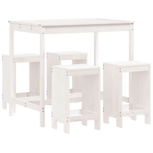 Mesa y taburetes altos plegables 5 piezas Conjunto de muebles de
