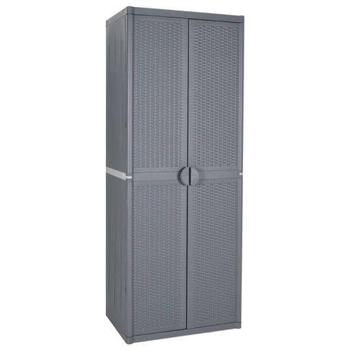 Armario De Almacenaje Para Jardín Pp Ratán Gris 65x45x172 Cm Vidaxl con  Ofertas en Carrefour