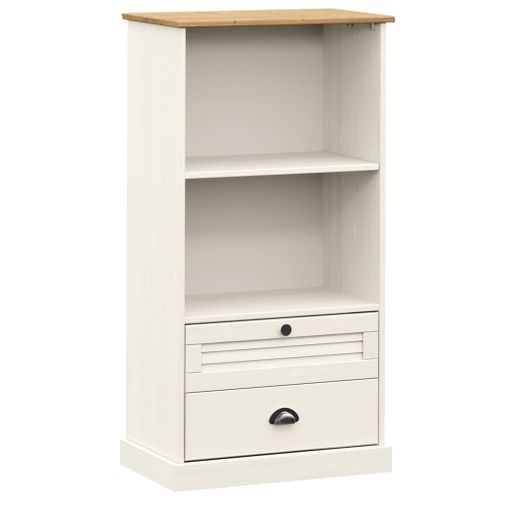 Librería Vigo Madera Maciza De Pino Blanco 60x35x114,5 Cm Vidaxl