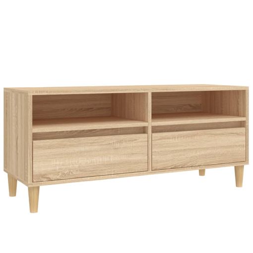 Mueble De Tv Madera Contrachapada Roble Sonoma 100x34,5x44,5 Cm Vidaxl