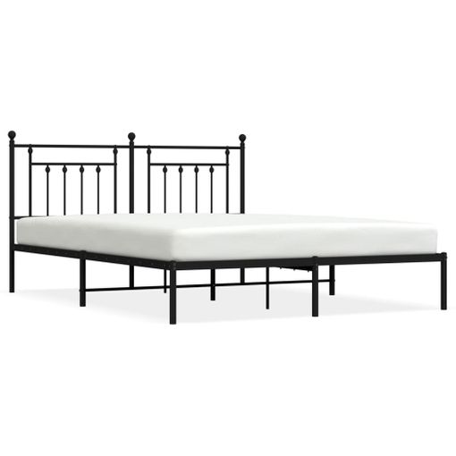 vidaXL Estructura de cama de metal negro 160x200 cm