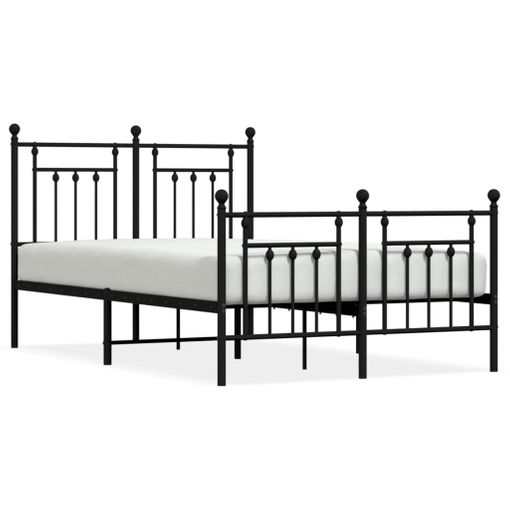 Estructura cama metal con cabecero y estribo blanco 135x190 cm